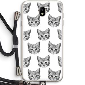 CaseCompany Kitten: Samsung Galaxy J7 (2017) Transparant Hoesje met koord