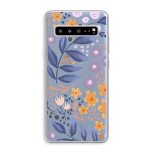 CaseCompany Flowers with blue leaves: Samsung Galaxy S10 5G Transparant Hoesje