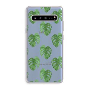 CaseCompany Monstera leaves: Samsung Galaxy S10 5G Transparant Hoesje