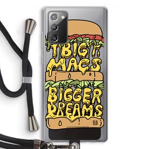 CaseCompany Big Macs Bigger Dreams: Samsung Galaxy Note 20 / Note 20 5G Transparant Hoesje met koord