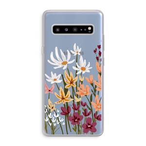CaseCompany Painted wildflowers: Samsung Galaxy S10 5G Transparant Hoesje