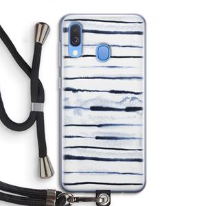 CaseCompany Ink Stripes: Samsung Galaxy A40 Transparant Hoesje met koord