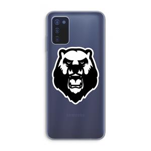 CaseCompany Angry Bear (white): Samsung Galaxy A03s Transparant Hoesje