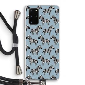 CaseCompany Zebra: Samsung Galaxy S20 Plus Transparant Hoesje met koord