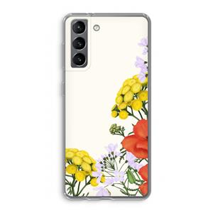 CaseCompany Wilde bloemen: Samsung Galaxy S21 Transparant Hoesje