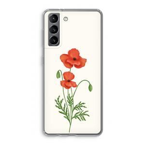 CaseCompany Red poppy: Samsung Galaxy S21 Transparant Hoesje