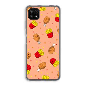 CaseCompany Chicken 'n Fries: Samsung Galaxy A22 5G Transparant Hoesje