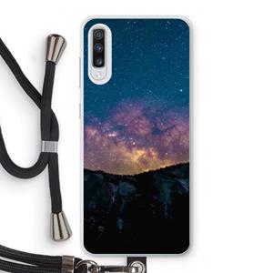 CaseCompany Travel to space: Samsung Galaxy A70 Transparant Hoesje met koord