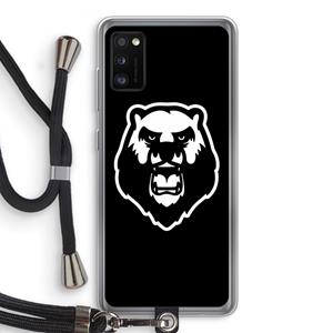 CaseCompany Angry Bear (black): Samsung Galaxy A41 Transparant Hoesje met koord