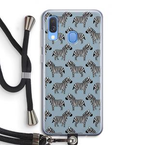CaseCompany Zebra: Samsung Galaxy A40 Transparant Hoesje met koord
