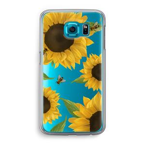 CaseCompany Sunflower and bees: Samsung Galaxy S6 Transparant Hoesje