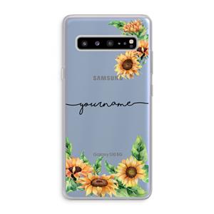 CaseCompany Zonnebloemen: Samsung Galaxy S10 5G Transparant Hoesje