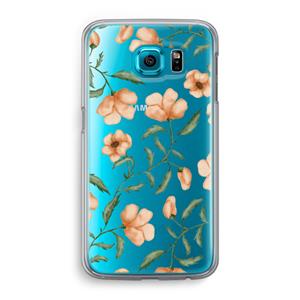 CaseCompany Peachy flowers: Samsung Galaxy S6 Transparant Hoesje