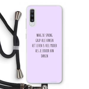 CaseCompany Sprong: Samsung Galaxy A70 Transparant Hoesje met koord