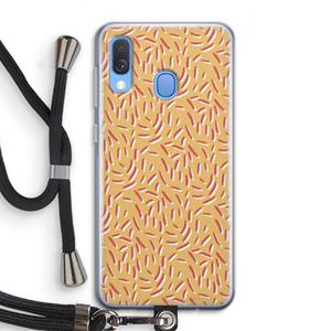 CaseCompany Camouflage: Samsung Galaxy A40 Transparant Hoesje met koord