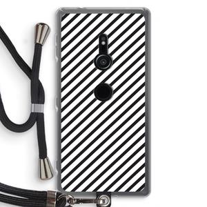 CaseCompany Strepen zwart-wit: Sony Xperia XZ2 Transparant Hoesje met koord