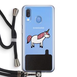 CaseCompany Eenhoorn: Samsung Galaxy A40 Transparant Hoesje met koord