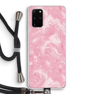 CaseCompany Abstract Painting Pink: Samsung Galaxy S20 Plus Transparant Hoesje met koord