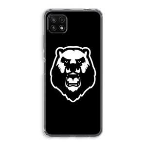 CaseCompany Angry Bear (black): Samsung Galaxy A22 5G Transparant Hoesje