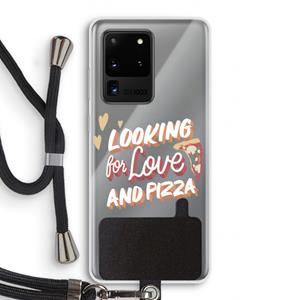 CaseCompany Pizza is the answer: Samsung Galaxy S20 Ultra Transparant Hoesje met koord