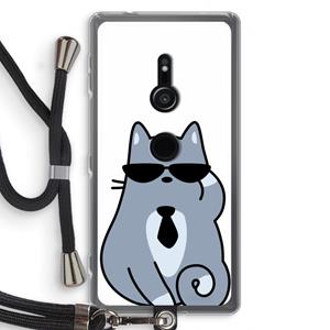 CaseCompany Cool cat: Sony Xperia XZ2 Transparant Hoesje met koord