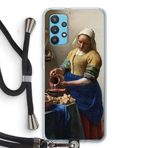 CaseCompany The Milkmaid: Samsung Galaxy A32 4G Transparant Hoesje met koord
