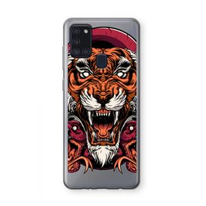 CaseCompany Tiger and Rattlesnakes: Samsung Galaxy A21s Transparant Hoesje