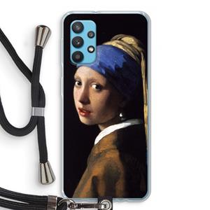CaseCompany The Pearl Earring: Samsung Galaxy A32 4G Transparant Hoesje met koord