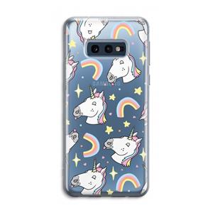 CaseCompany Rainbow Unicorn: Samsung Galaxy S10e Transparant Hoesje