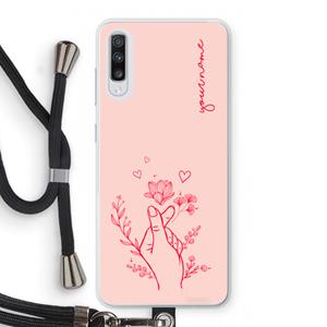 CaseCompany Giving Flowers: Samsung Galaxy A70 Transparant Hoesje met koord