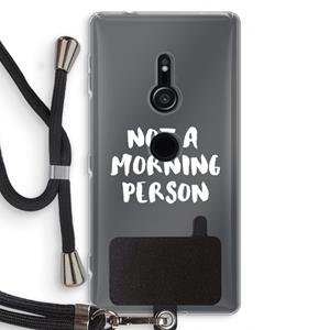 CaseCompany Morning person: Sony Xperia XZ2 Transparant Hoesje met koord