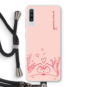 CaseCompany Love is in the air: Samsung Galaxy A70 Transparant Hoesje met koord