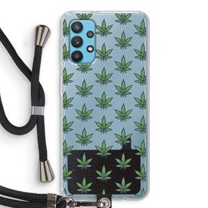 CaseCompany Weed: Samsung Galaxy A32 4G Transparant Hoesje met koord