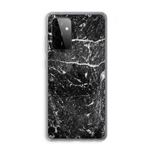 CaseCompany Zwart marmer: Samsung Galaxy A72 Transparant Hoesje