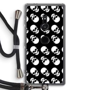CaseCompany Musketon Skulls: Sony Xperia XZ2 Transparant Hoesje met koord