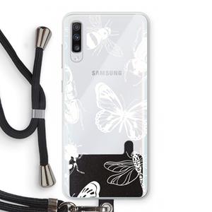 CaseCompany Tiny Bugs: Samsung Galaxy A70 Transparant Hoesje met koord