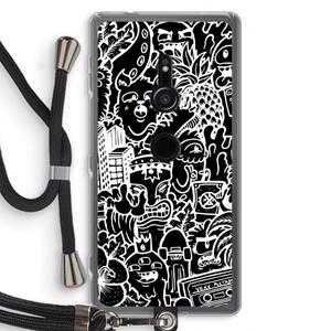 CaseCompany Vexx Black Mixtape: Sony Xperia XZ2 Transparant Hoesje met koord
