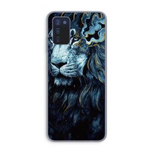 CaseCompany Darkness Lion: Samsung Galaxy A03s Transparant Hoesje