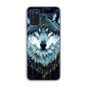 CaseCompany Darkness Wolf: Samsung Galaxy A03s Transparant Hoesje