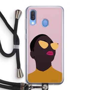 CaseCompany Yellow glasses: Samsung Galaxy A40 Transparant Hoesje met koord