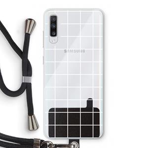 CaseCompany Rooster 2: Samsung Galaxy A70 Transparant Hoesje met koord