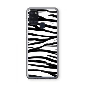 CaseCompany Zebra pattern: Samsung Galaxy A21s Transparant Hoesje
