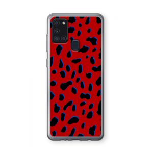 CaseCompany Red Leopard: Samsung Galaxy A21s Transparant Hoesje