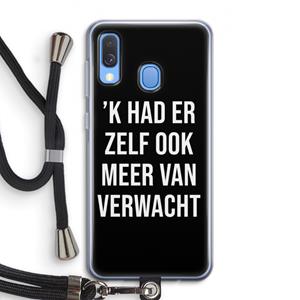 CaseCompany Meer verwacht - Zwart: Samsung Galaxy A40 Transparant Hoesje met koord