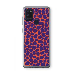 CaseCompany Purple Giraffe: Samsung Galaxy A21s Transparant Hoesje