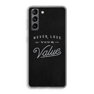 CaseCompany Never lose your value: Samsung Galaxy S21 Transparant Hoesje