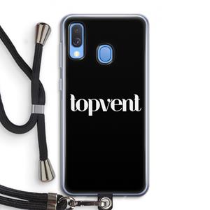 CaseCompany Topvent Zwart: Samsung Galaxy A40 Transparant Hoesje met koord