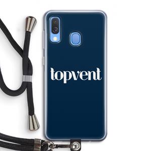 CaseCompany Topvent Navy: Samsung Galaxy A40 Transparant Hoesje met koord