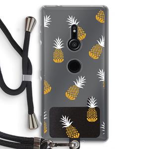 CaseCompany Ananasjes: Sony Xperia XZ2 Transparant Hoesje met koord