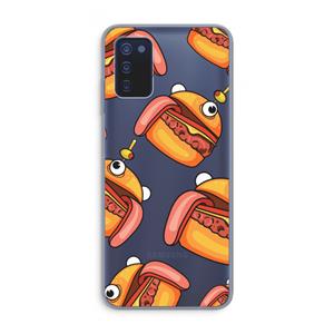 CaseCompany Hamburger: Samsung Galaxy A03s Transparant Hoesje
